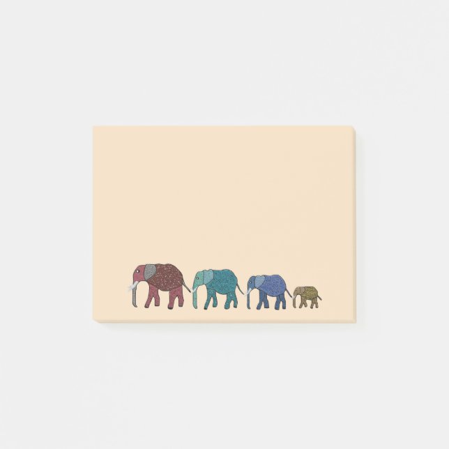 Afrikanische Elefanten Posten-it® Anmerkungen Post-it Klebezettel (Vorderseite)
