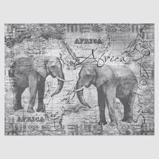 Afrikanische Elefanten Seidenpapier (Vorderseite)