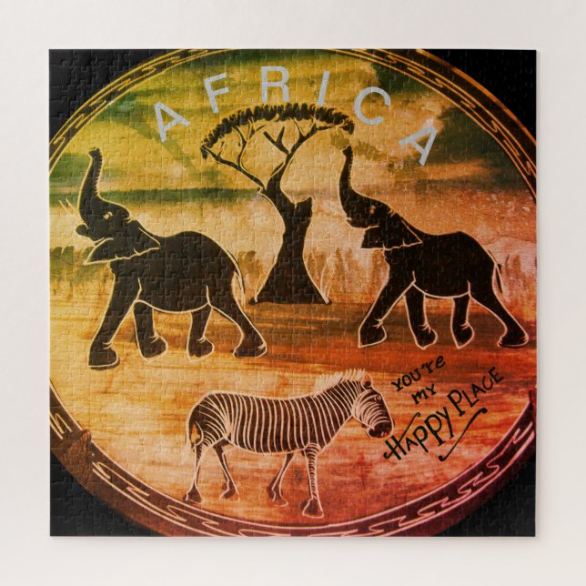 afrikanische Elefantenkunst Print (Vertikal)