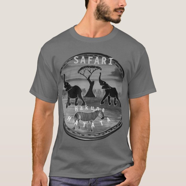 afrikanische Elefantenkunst Print T-Shirt (Vorderseite)