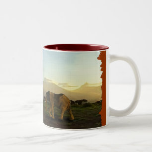 Afrikanische Elefantenreihe Zweifarbige Tasse