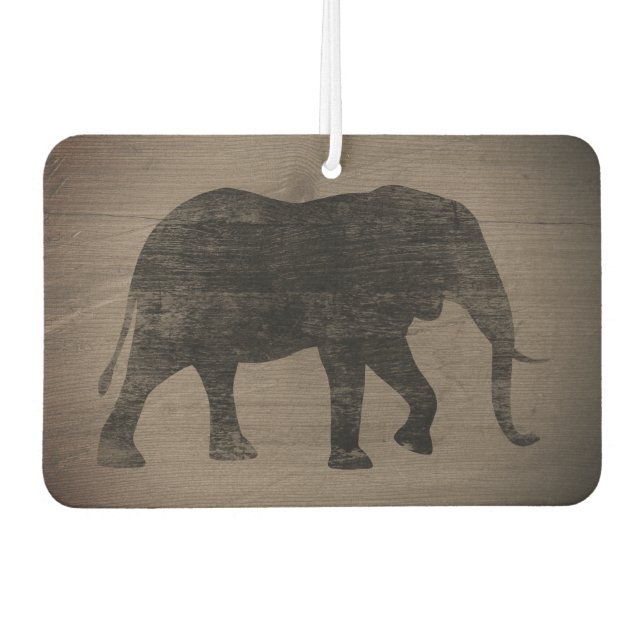 Afrikanische ElefantenSilhouette Rustikaler Stil Autolufterfrischer (Vorderseite)