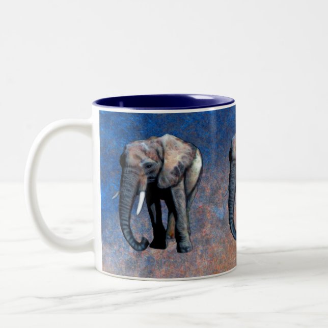Afrikanische Elefantenwildschützerin Drinking Tass Zweifarbige Tasse (Links)