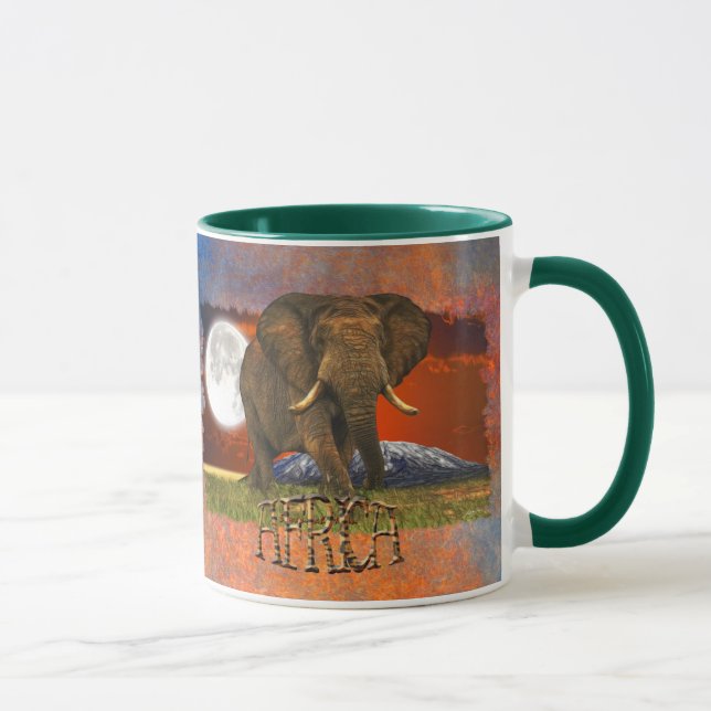 Afrikanische Elephant & Savannah Moon AFRICA Tasse (Rechts)