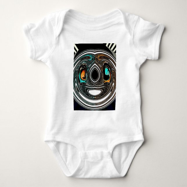 afrikanische Ethnic Doodle Zebra Textured Art Prin Baby Strampler (Vorderseite)