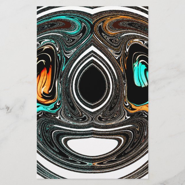 afrikanische Ethnic Doodle Zebra Textured Art Prin Briefpapier (Vorderseite)