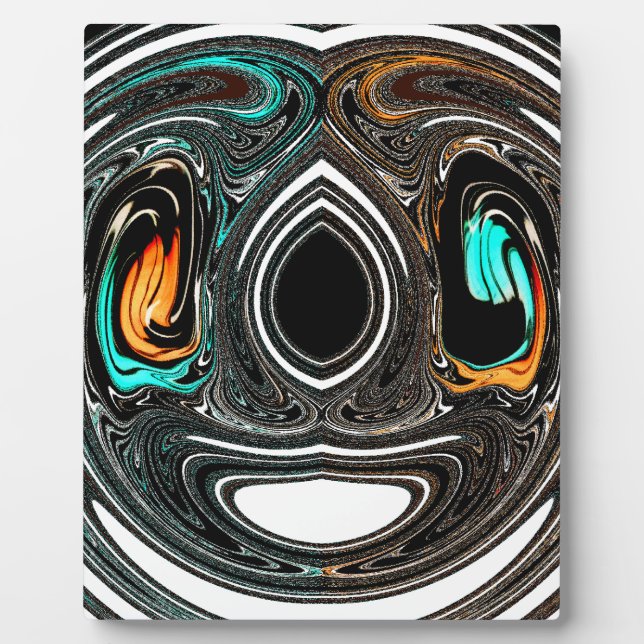 afrikanische Ethnic Doodle Zebra Textured Art Prin Fotoplatte (Vorderseite)
