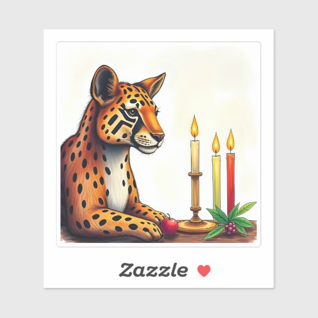 Afrikanische ethnische Kwanzaa Wilde Tiere in vers Aufkleber (Blatt)