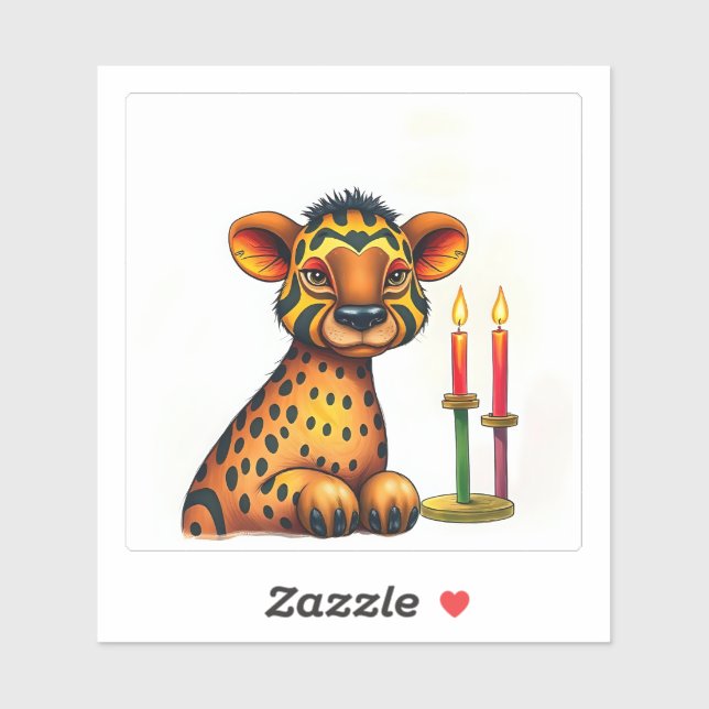 Afrikanische ethnische Kwanzaa Wilde Tiere in vers Aufkleber (Blatt)