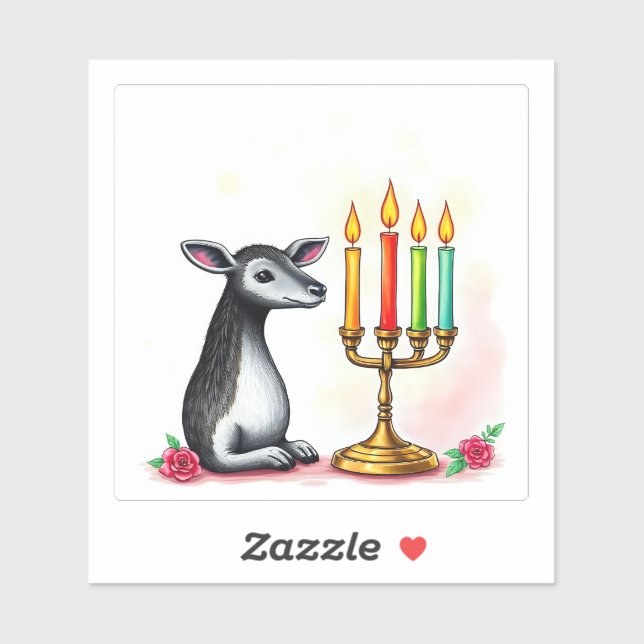 Afrikanische ethnische Kwanzaa Wilde Tiere in vers Aufkleber (Blatt)