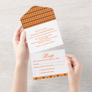 Afrikanische ethnische nahtlose Hochzeit All In One Einladung