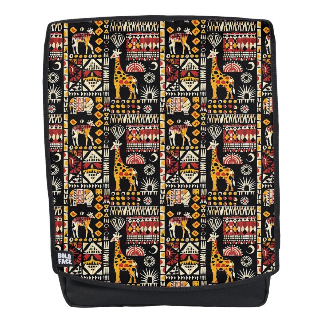 Afrikanische ethnische Verzierung, Stammespatente Rucksack (Vorderseite)