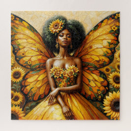 afrikanische Fairy mit Sonnenblumen