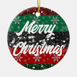 Afrikanische Farben Weihnachten Bäume Ornamente, W Keramik Ornament