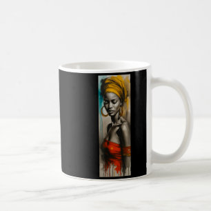 Afrikanische Frau Kopfbedeckung Kunst Skizze Melan Kaffeetasse