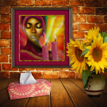 Afrikanische Frau mit Candles Modern Canvas Print