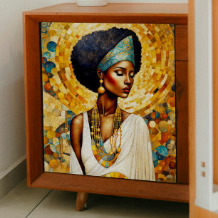 Afrikanische Frau mit dem dekoupage Tissue Seidenpapier