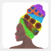 Afrikanische Frau mit farbenprächtigen Turban