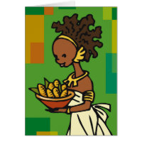 Afrikanische Frau mit Maisschale
