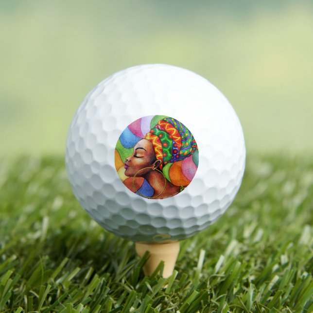 Afrikanische Frau mit traditionellem Wachs Golfball (Insitu T-Shirt)
