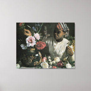 Afrikanische Frau Päonien von Frederic Bazille, Bl Leinwanddruck