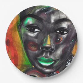 Afrikanische Frau Pappteller