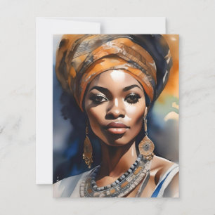 Afrikanische Frau Portrait F Feiertagskarte