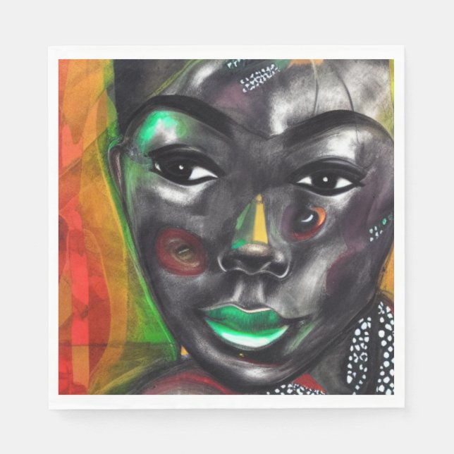 Afrikanische Frau Serviette (Vorderseite)