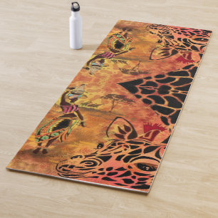 Afrikanische Frau und Giraffe Yoga Mat Yogamatte