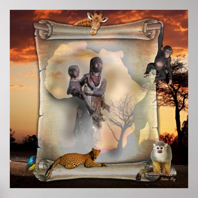 Afrikanische Frau und Kind Poster (Vorne)