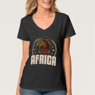 afrikanische Frau Womanismus ethnischer Ohrring Ha T-Shirt