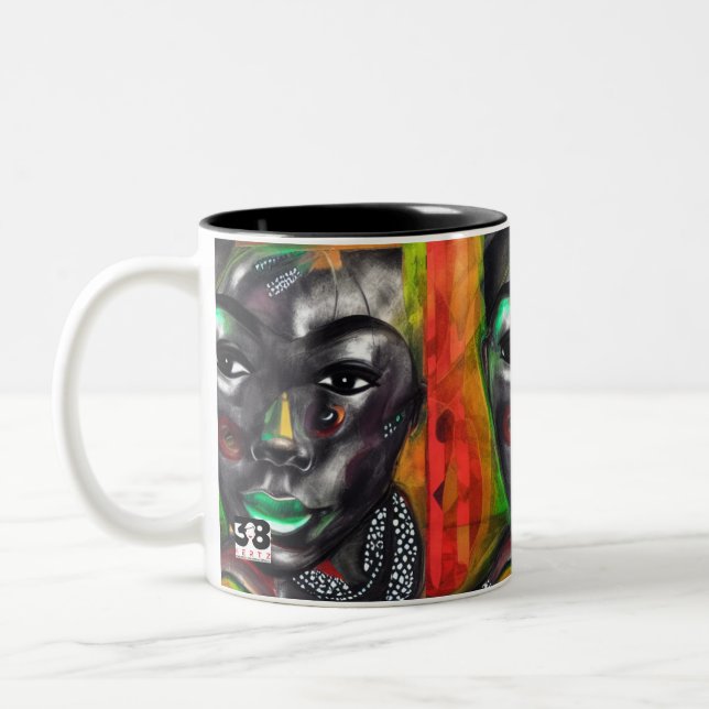 Afrikanische Frau Zweifarbige Tasse (Links)