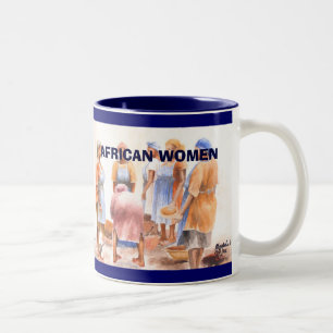 Afrikanische Frauen 1a, afrikanische Frauen 1a, Zweifarbige Tasse