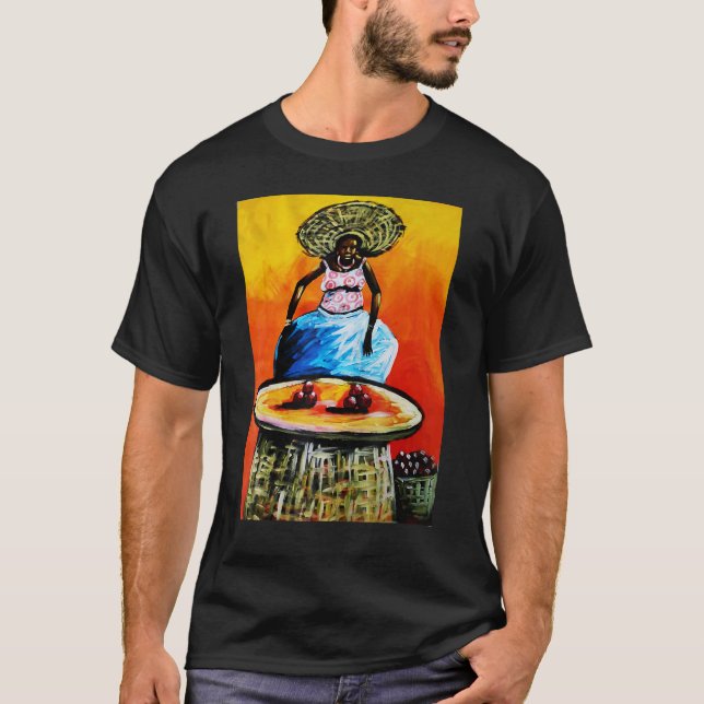 Afrikanische Frauen, die Lebensmittel farbig zuber T-Shirt (Vorderseite)