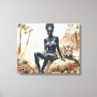 Afrikanische Frauen Landschaft gepflasterte Canvas Leinwanddruck