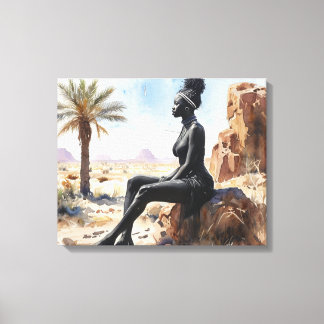 Afrikanische Frauen Landschaft gepflasterte Canvas Leinwanddruck
