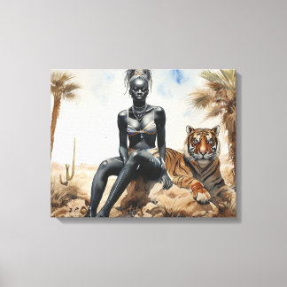 Afrikanische Frauen Landschaft gepflasterte Canvas Leinwanddruck