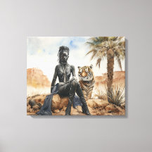 Afrikanische Frauen Landschaft gepflasterte Canvas