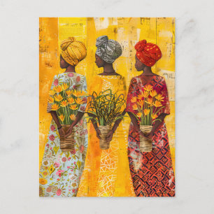 Afrikanische Frauen mit Blumen Postkarte