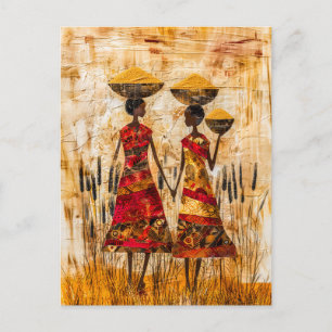 Afrikanische Frauen mit Milchkörben Postkarte