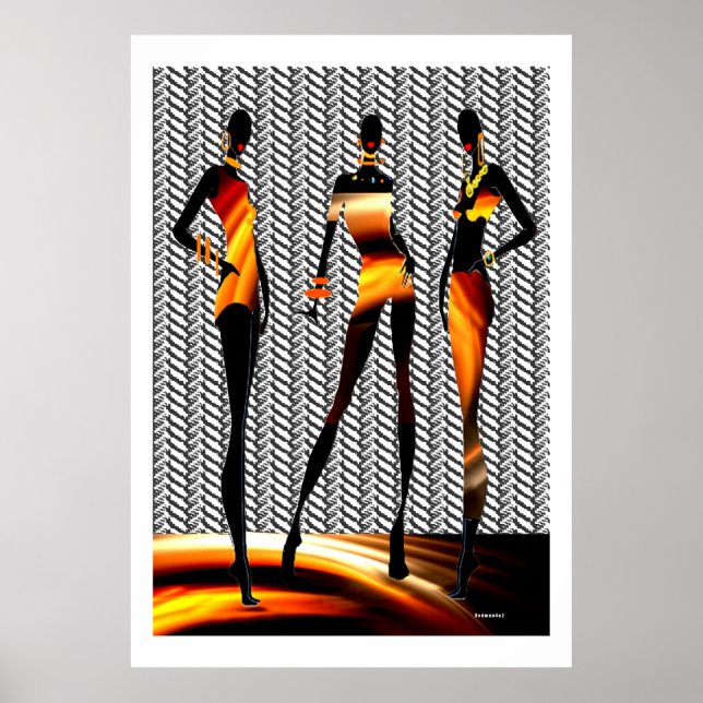 Afrikanische Frauen Mode brennen heiß Poster (Vorne)