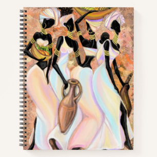 Afrikanische Frauen Notebook Moderne Stilmalerei Notizbuch