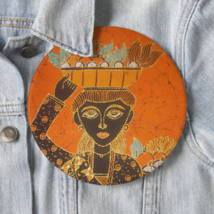 afrikanische Frauen tragen Korbkunst Button
