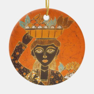 afrikanische Frauen tragen Korbkunst Keramikornament