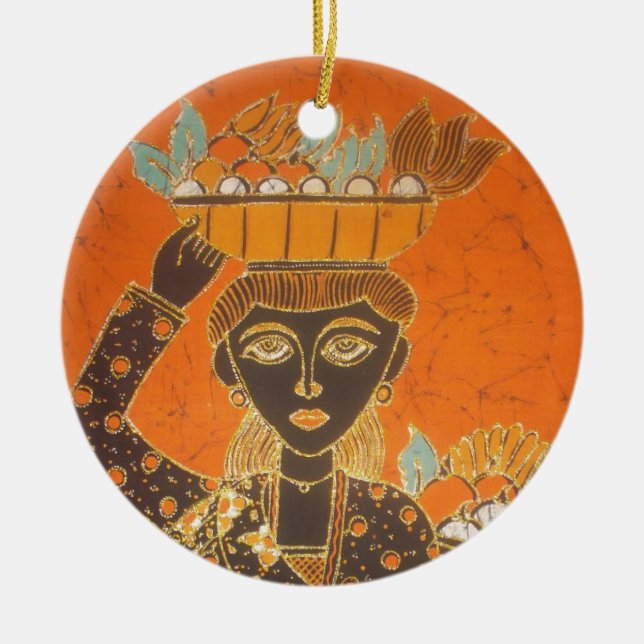 afrikanische Frauen tragen Korbkunst Keramikornament (Vorne)