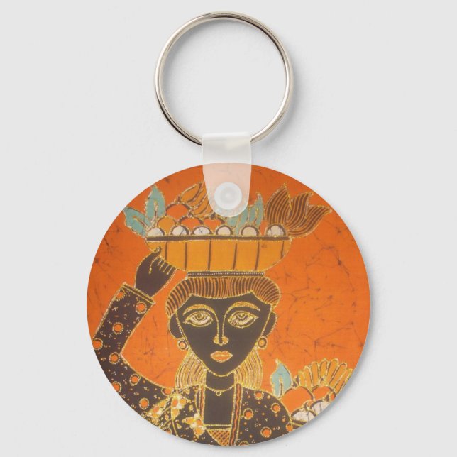 afrikanische Frauen tragen Korbkunst Schlüsselanhänger (Vorderseite)