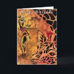 Afrikanische Frauen und Giraffen-Geburtstagskarten Karte<br><div class="desc">Glückliche Geburtstagskarten mit afrikanischer Frau und Giraffe - MIGNED Art Painting - Anpassbar - oder Ihren Text / Namen hinzufügen !</div>
