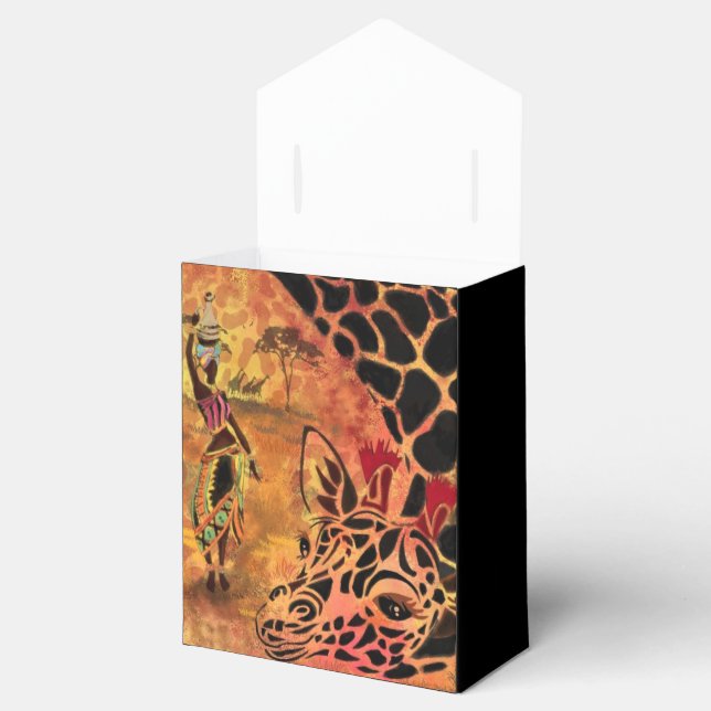 Afrikanische Frauen und Giraffen-Geschenkboxen Geschenkschachtel (Geöffnet)