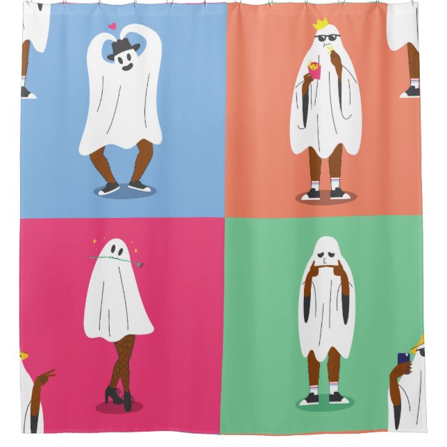 afrikanische Geisterhalloween-Gamuls lustig Duschvorhang (Vorderseite)