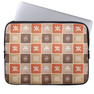 Afrikanische geometrische Adinkra Symbole Laptopschutzhülle